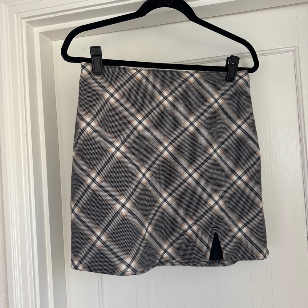 Abercrombie & Fitch Gray Plaid Mini Skirt